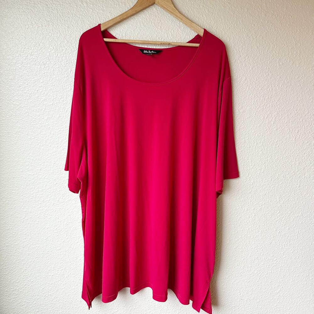 Ulla Popken Fuchsia Oversized Batwing Tunic Top Plus Size 36/38